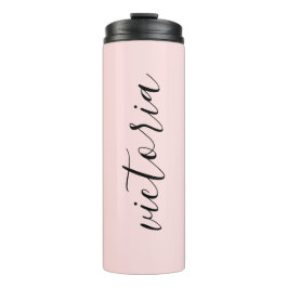 Monogram Script Blush Pink Therbler Thermosbecher
