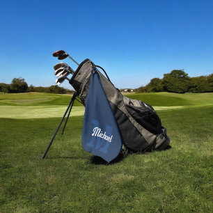Monogram Script Calligrafie Navy Blue Golf Handtuc Golfhandtuch