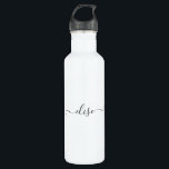 Monogram Script Calligraphy Einfache Bezeichnung Edelstahlflasche<br><div class="desc">Dieses Design kann in dem Bereich personalisiert werden, der durch das Ändern des Fotos und/oder Textes zur Verfügung gestellt wird. Sie können auch angepasst werden, indem Sie auf Vorlage personalisieren klicken und dann auf die Schaltfläche klicken, um weitere Optionen anzupassen, um die Hintergrundfarbe zu löschen oder zu ändern, Text hinzuzufügen,...</div>