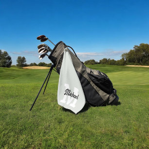 Monogram Script Calligraphy Sage Green Golfhandtuch