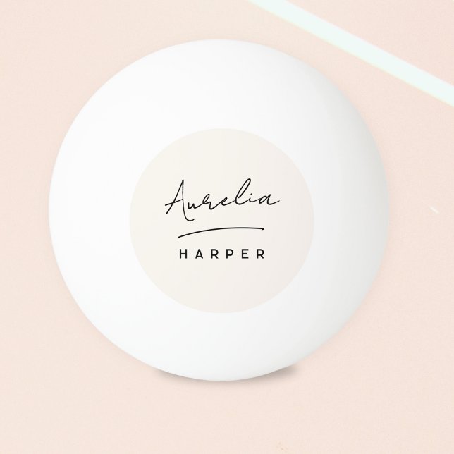 Monogram Script Einfache minimale Personalisierte  Tischtennisball (Von Creator hochgeladen)