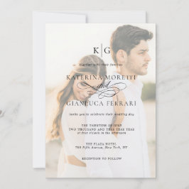Monogram Script Foto Wedding Invite mit UAWG Einladung