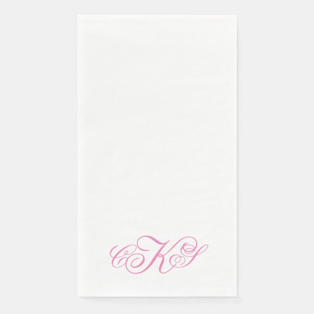 Monogram Script Guest Bath Paper Handtücher Serviette (Vorderseite)
