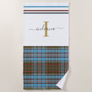 Monogram Script Kariert Tartan Clan Anderson Karo Strandtuch
