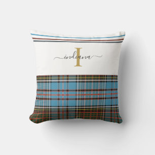 Monogram Script Kariert Tartan Clan Anderson Kissen