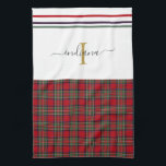 Monogram Script Kariert Tartan Stewart Rustic Geschirrtuch<br><div class="desc">Vervollständigen Sie Ihre Geschenkwünsche mit diesem niedlichen karierten Clan Stewart tartan mit dem Skript-Monogramm-Namen für jeden besondere Anlass,  einschließlich Geburtstage,  Jahrestage,  Feiertage,  Hauswärmung und vieles mehr</div>