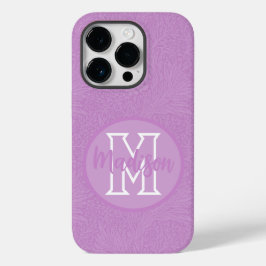 Monogram Script Lavender Floral Bliss Case-Mate iPhone 14 Pro Hülle
