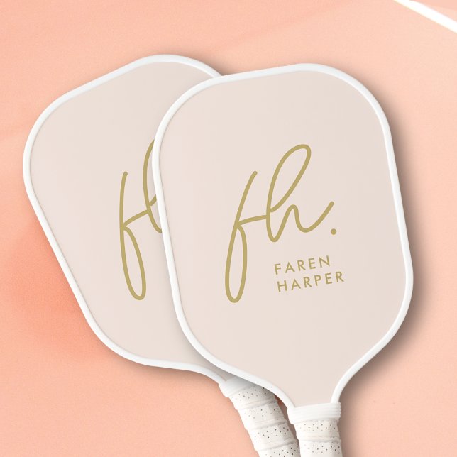 Monogram Script Modern Girl Pickleball Schläger (Von Creator hochgeladen)