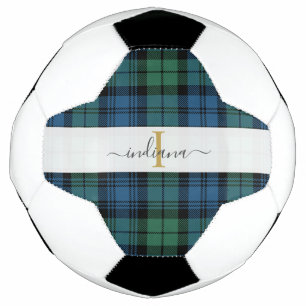 Monogram Script Name Kariert Clan Campbell Tartan Fußball