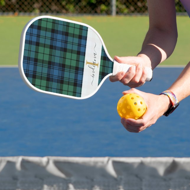 Monogram Script Name Kariert Clan Campbell Tartan Pickleball Schläger (InSitu)