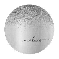 Monogram Script Silver Black Glitzer Girenname