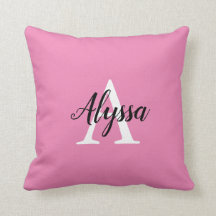 Monogram Script Stilvoll rosa Drehkissen