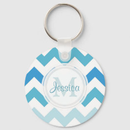 Monogram Sea Blue Zickzack Schlüsselanhänger