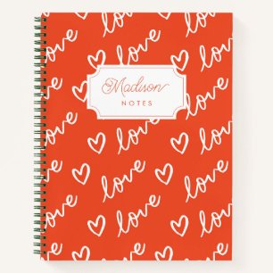 Monogram Self Liebe Red Heart Notizbuch