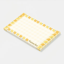 Monogram Senf Blumenhintergrund Farbige Kunst Post-it Klebezettel