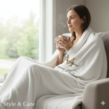 Monogram Sherpa Blanket with Custom Name