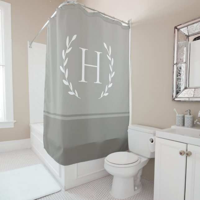 Monogram Shower Curtain - Elegant Initial Bathroom Duschvorhang (Beispiel)