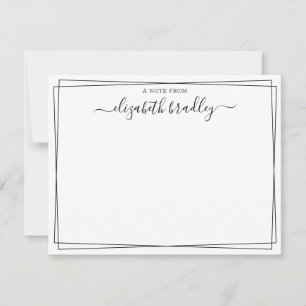 Monogram Signature Girly Script vom Schreibtisch d Dankeskarte