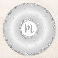 Monogram silberne Glitzer-Dongnut-Chic-Skript mädc