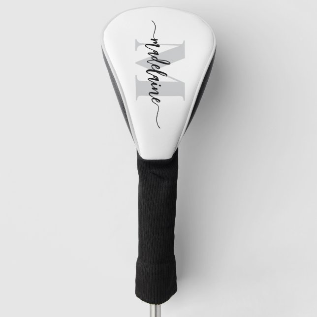 Monogram Silver Black Golf Headcover (Vorderseite)