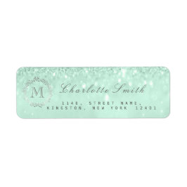 Monogram Silver Glitzer Minze Green UAWG Bridal