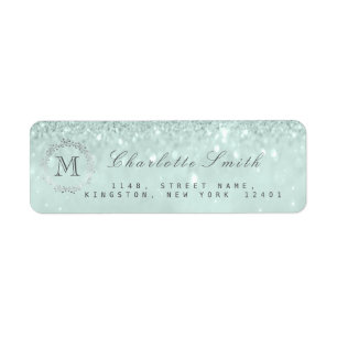 Monogram Silver Glitzer Tiffany Gray UAWG Bridal