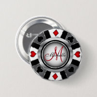 Monogram Silver Poker Chip Casino Design