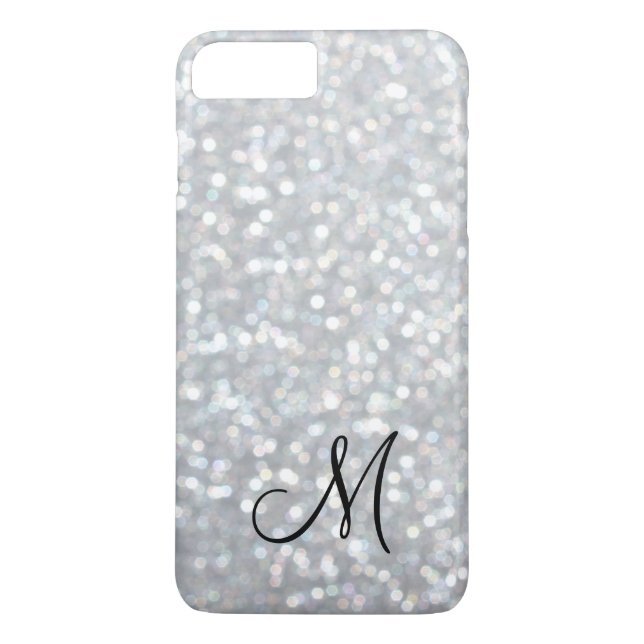 Monogram Silver Sparkle iPhone 7 Plus Fall Case-Mate iPhone Hülle (Rückseite)