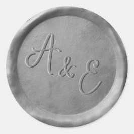 Monogram Silver Wax Siegel Wedding Stickers