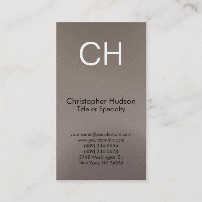Monogram Simple Business Card Visitenkarte (Vorderseite)