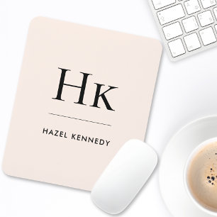 Monogram Simple Eleganc Classic Blush Pink Mousepad