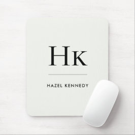 Monogram Simple Elegant Minimalist Classic Ivory Mousepad