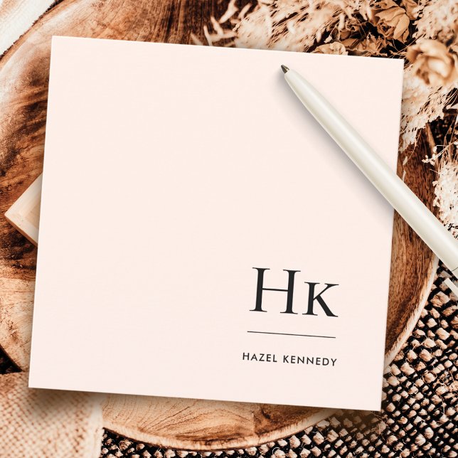 Monogram Simple Modern Mit Monogramm Social Noteca Mitteilungskarte (Von Creator hochgeladen)