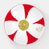 Monogram Simple Red Gold White Daisy