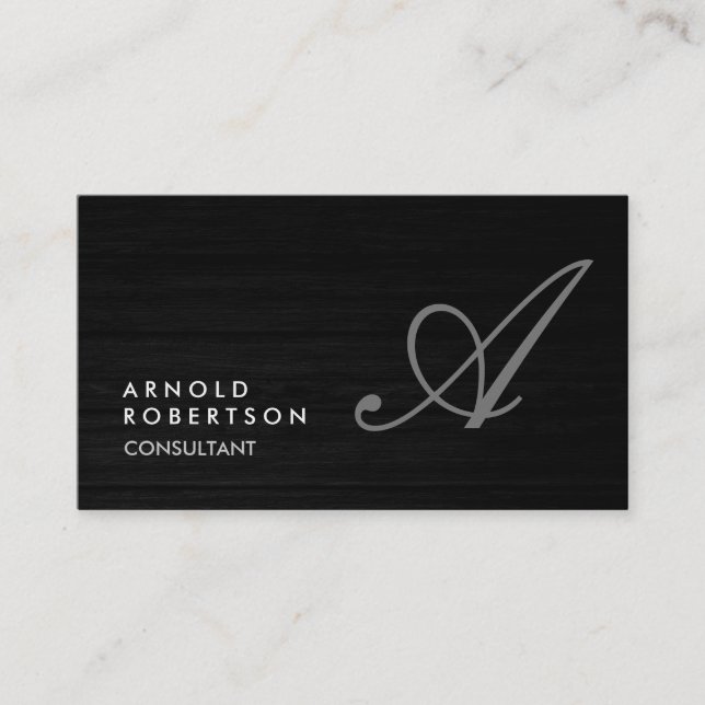 Monogram Simple Schlicht Gray Trendy Business Card Visitenkarte (Vorderseite)