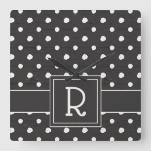 Monogram   Simple Signs Step One Quadratische Wanduhr