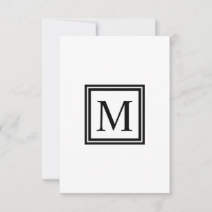Monogram Single Letter Square Dankeskarte