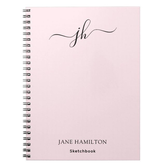 Monogram Sketchbook Pink Notizblock (Vorderseite)