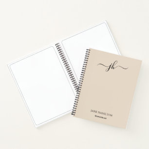 Monogram Skizzenbuch Creme Notizbuch
