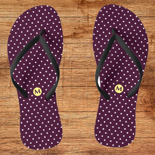 Monogram Small Polka Dot Lila Flip Flops