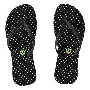 Monogram Small Polka Dot Schwarz-weiß Flip Flops