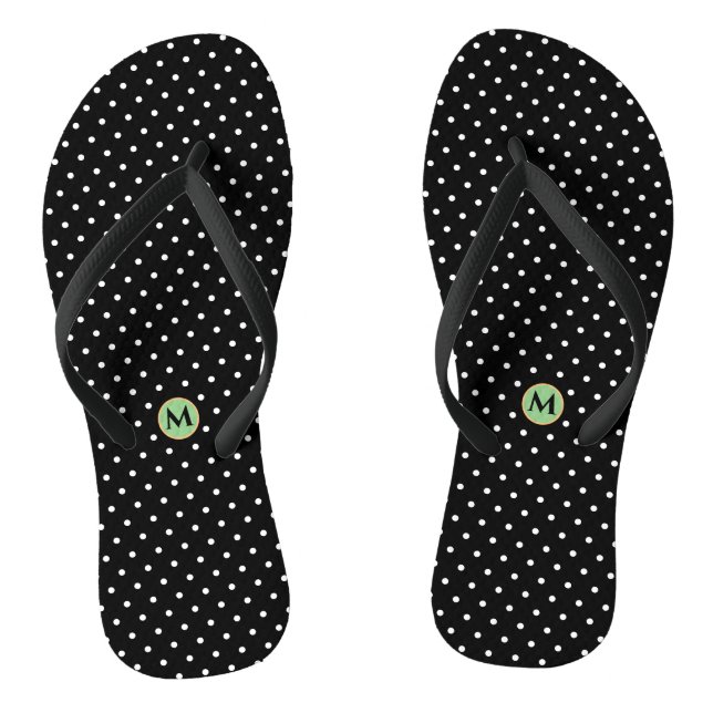 Monogram Small Polka Dot Schwarz-weiß Flip Flops (Fußbett)