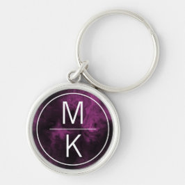 Monogram Smokey Dark Pink Marble GL Splitter Schlüsselanhänger