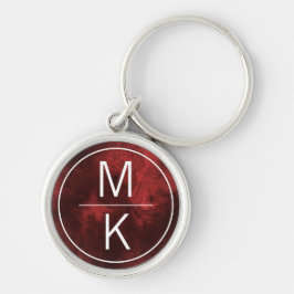Monogram Smokey Dark Red Marble GL Splitter Schlüsselanhänger