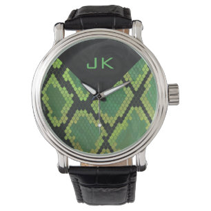 Monogram Snake Green und Black Armbanduhr