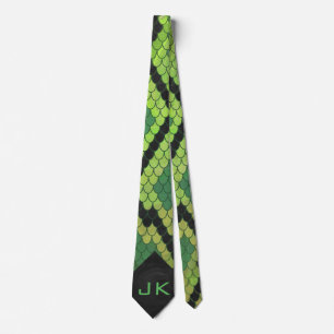Monogram Snake Green und Black Krawatte