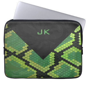 Monogram Snake Green und Black Laptopschutzhülle