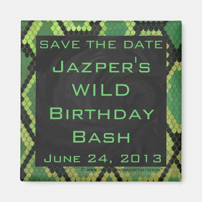 Monogram Snake Green und Black Magnet (Vorne)