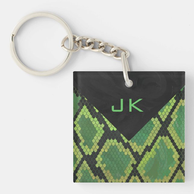 Monogram Snake Green und Black Schlüsselanhänger (Vorderseite)