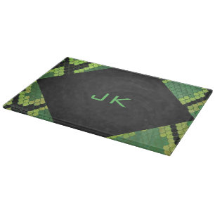 Monogram Snake Green und Black Schneidebrett
